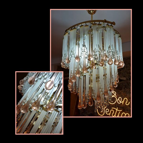 Vintage cristal de bohemia rosa